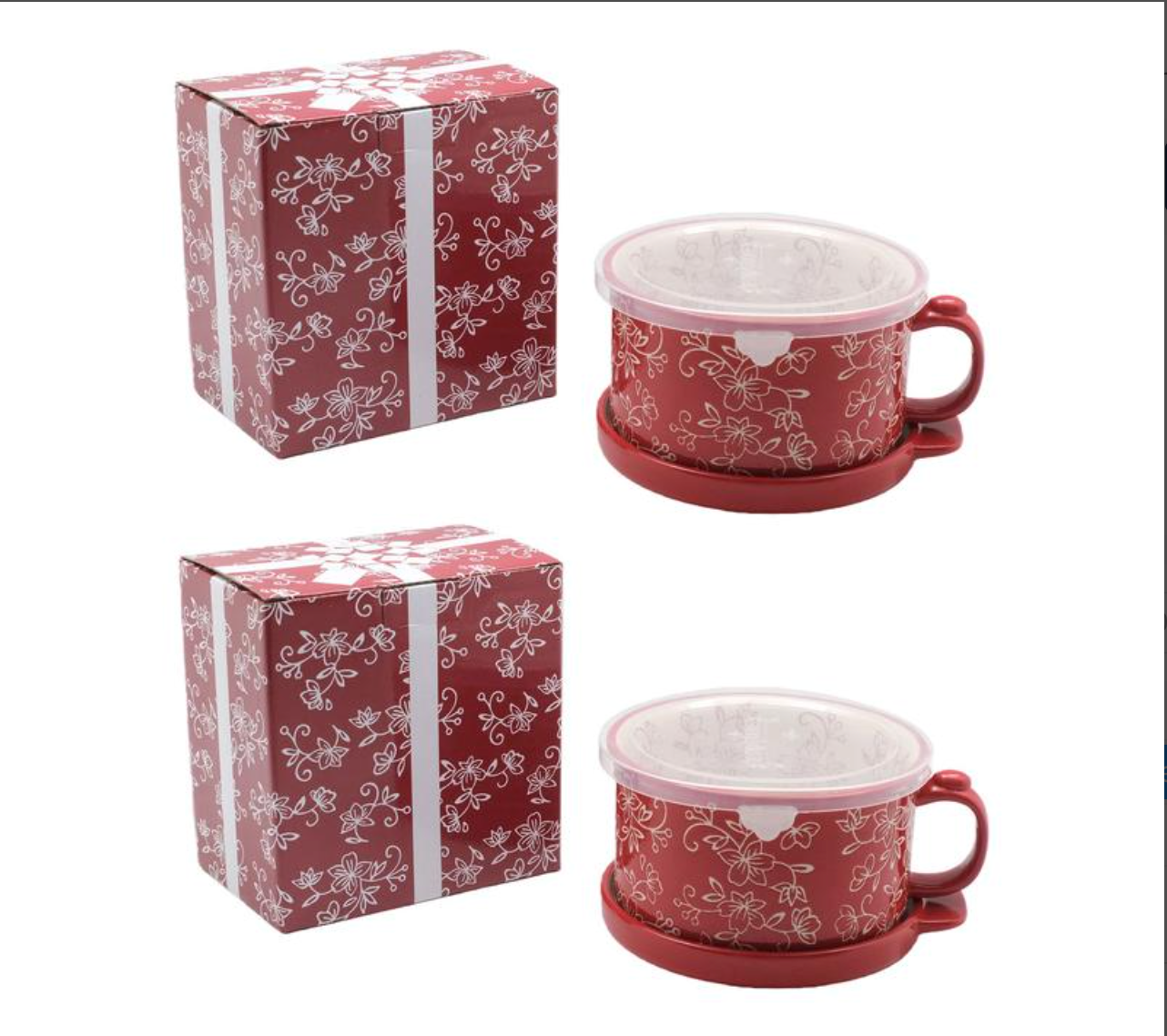 Meal Prep Mug Set – 2 Pack with Lids